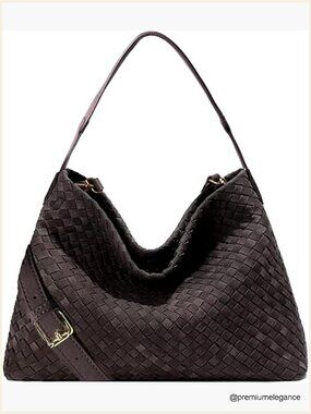 Woven Hobo Tote Handbag, Satchel Messenger Crossbody Bag with Clutch